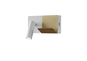 Sieninis šviestuvas E-LAMP MINI WHITE/GOLD dimeriuojamas